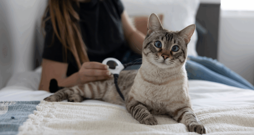 cat getting Assisi Loop therapy session